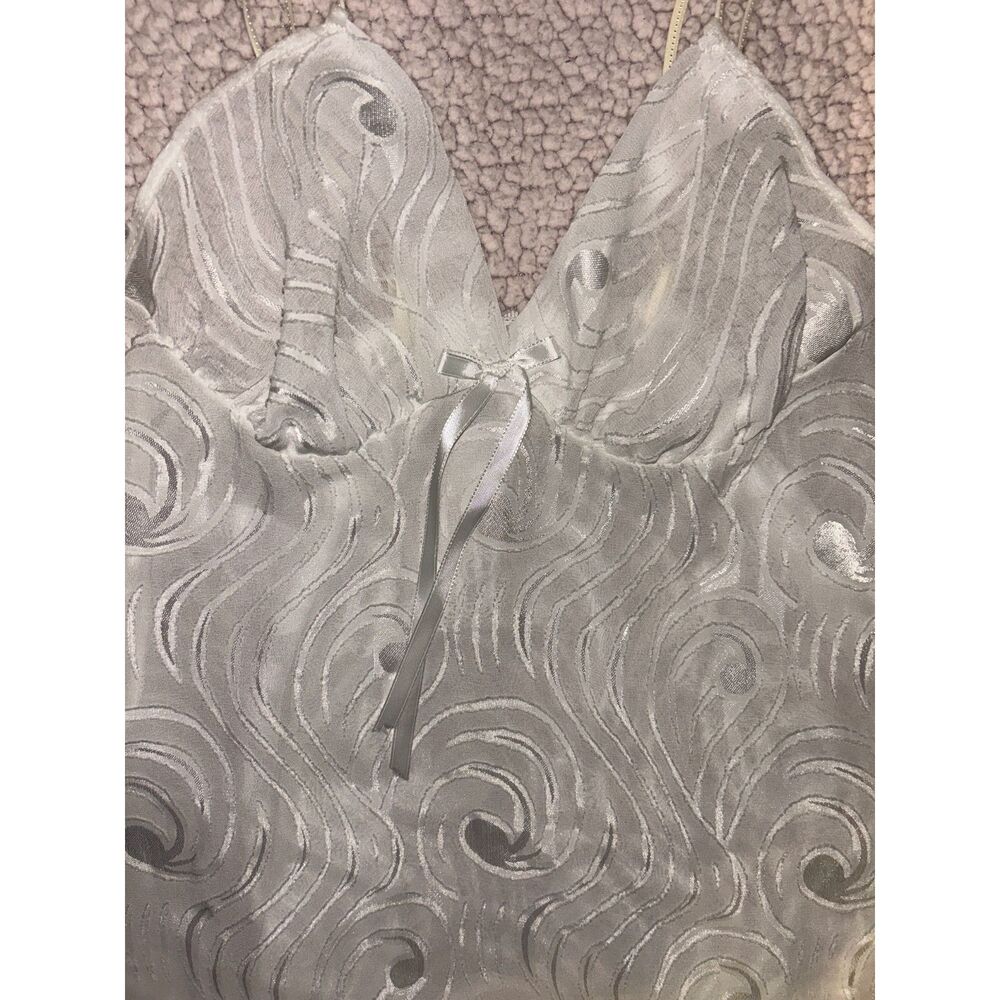 Coquette Fairycore White Swirl Burnout Velvet Babydoll Slip Cami Top